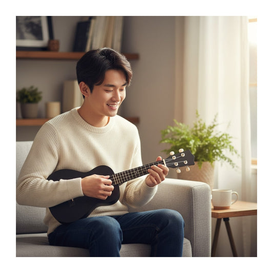 Ukelele 21". Incluye Funda. Color Negro