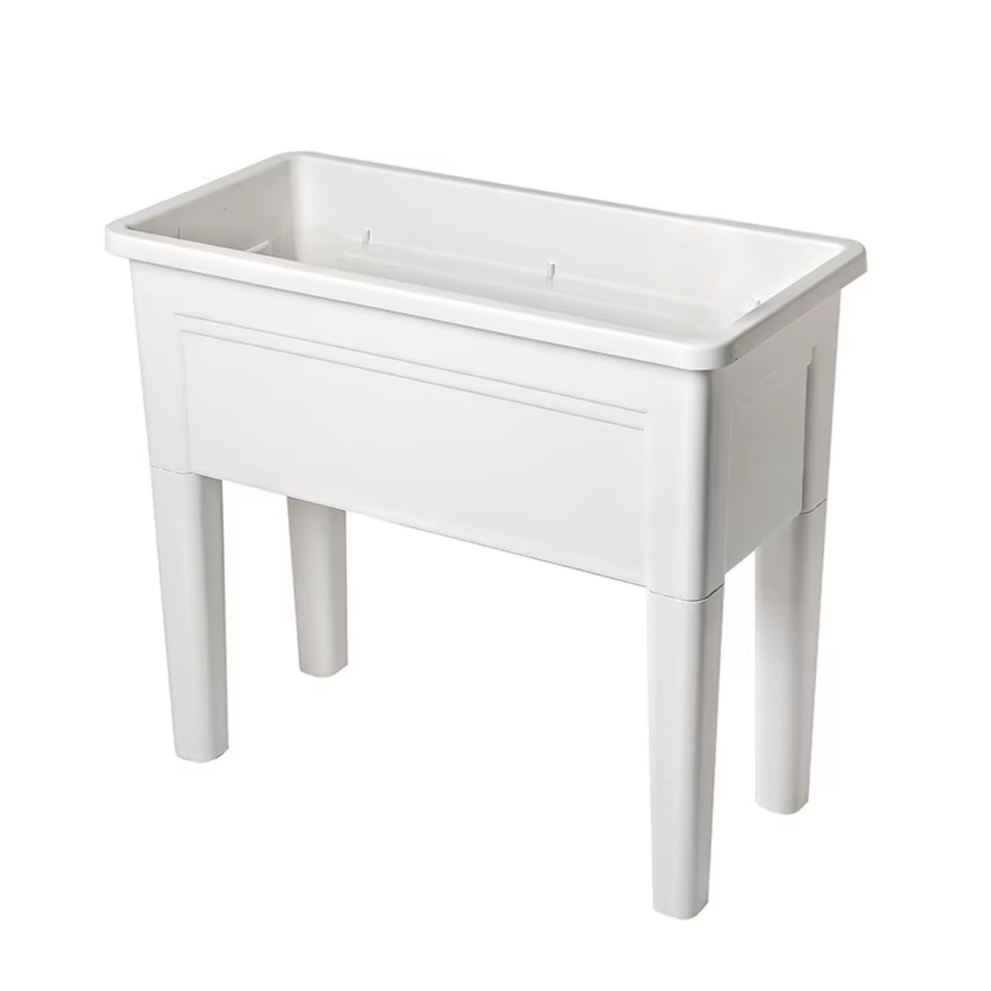 Jardinera Elevada Macetero Para Huerto Con Patas Blanco