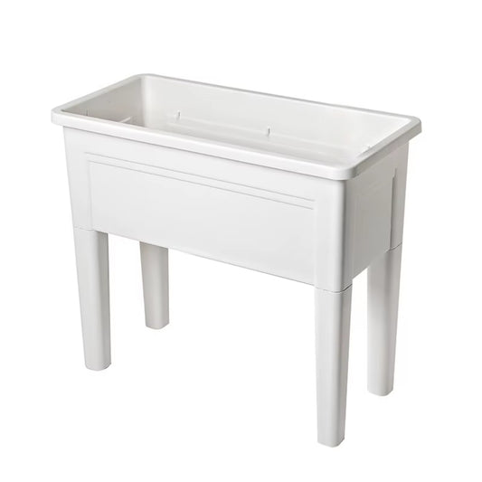 Jardinera Elevada Macetero Para Huerto Con Patas Blanco