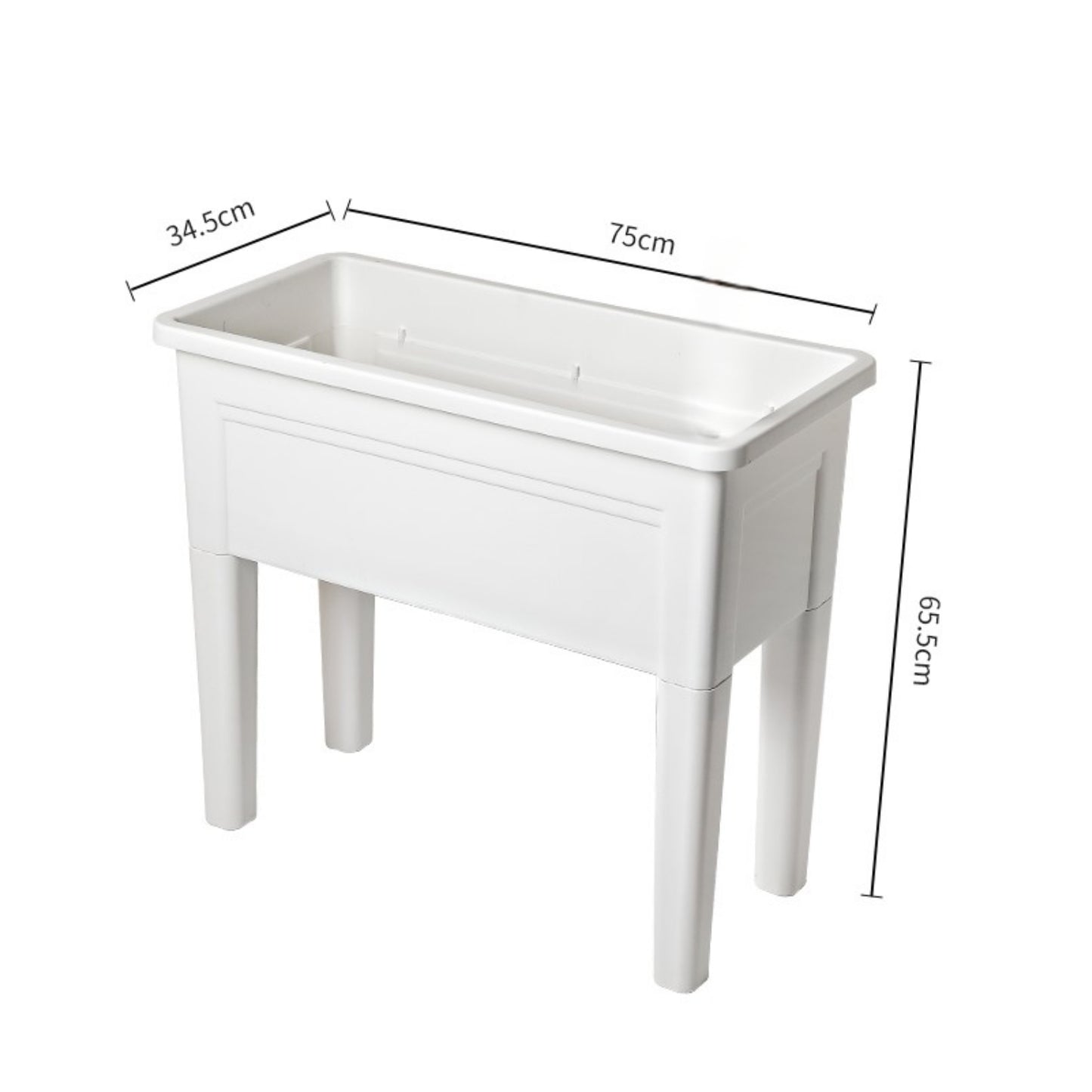 Jardinera Elevada Macetero Para Huerto Con Patas Blanco