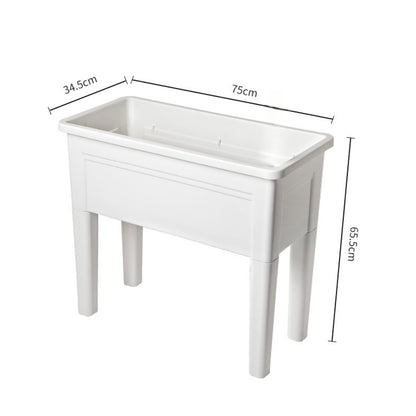 Jardinera Elevada Macetero Para Huerto Con Patas Blanco