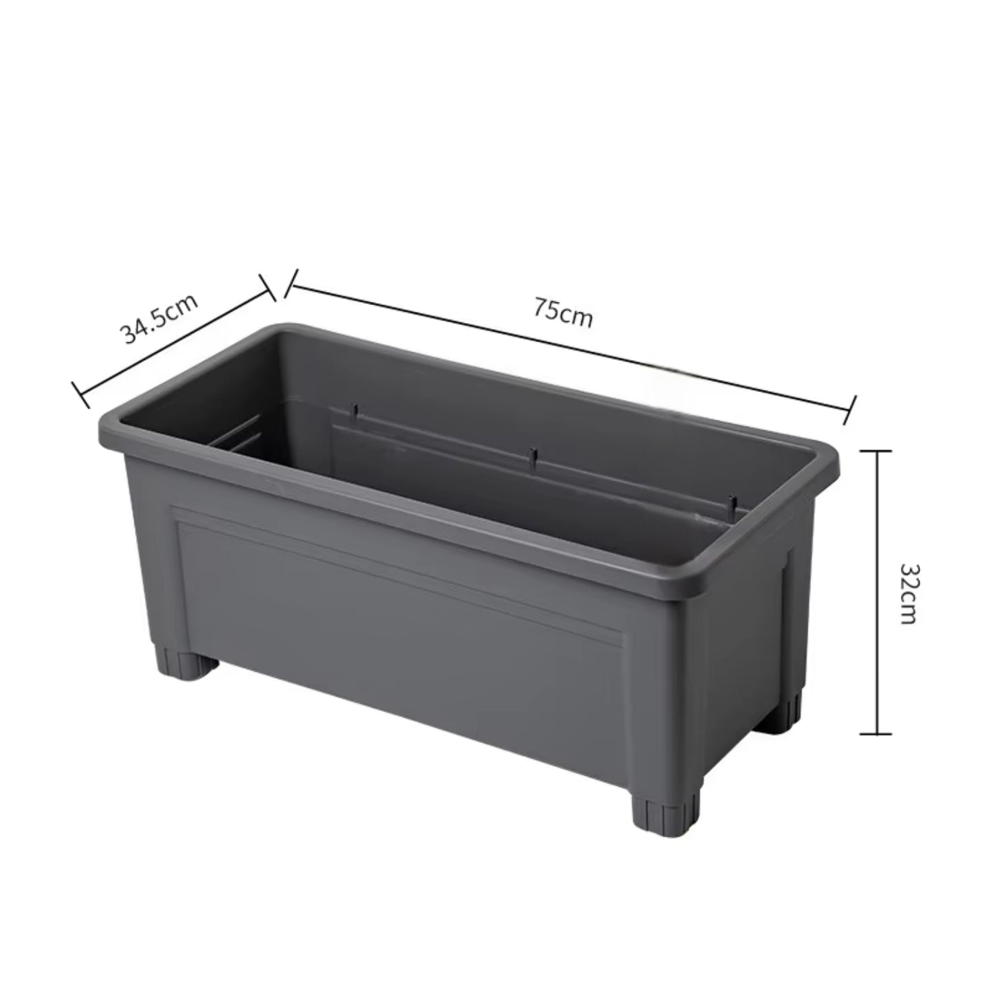 Jardinera Elevada Macetero Para Huerto Con Patas Gris