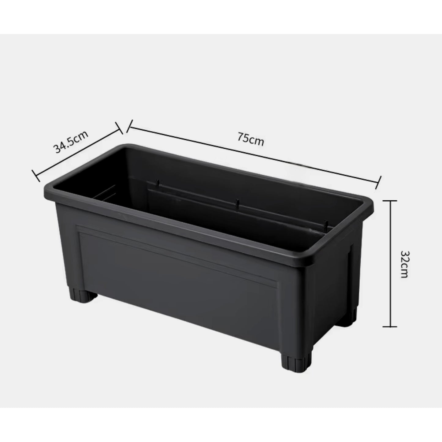 Jardinera Elevada Macetero Para Huerto Con Patas Negro
