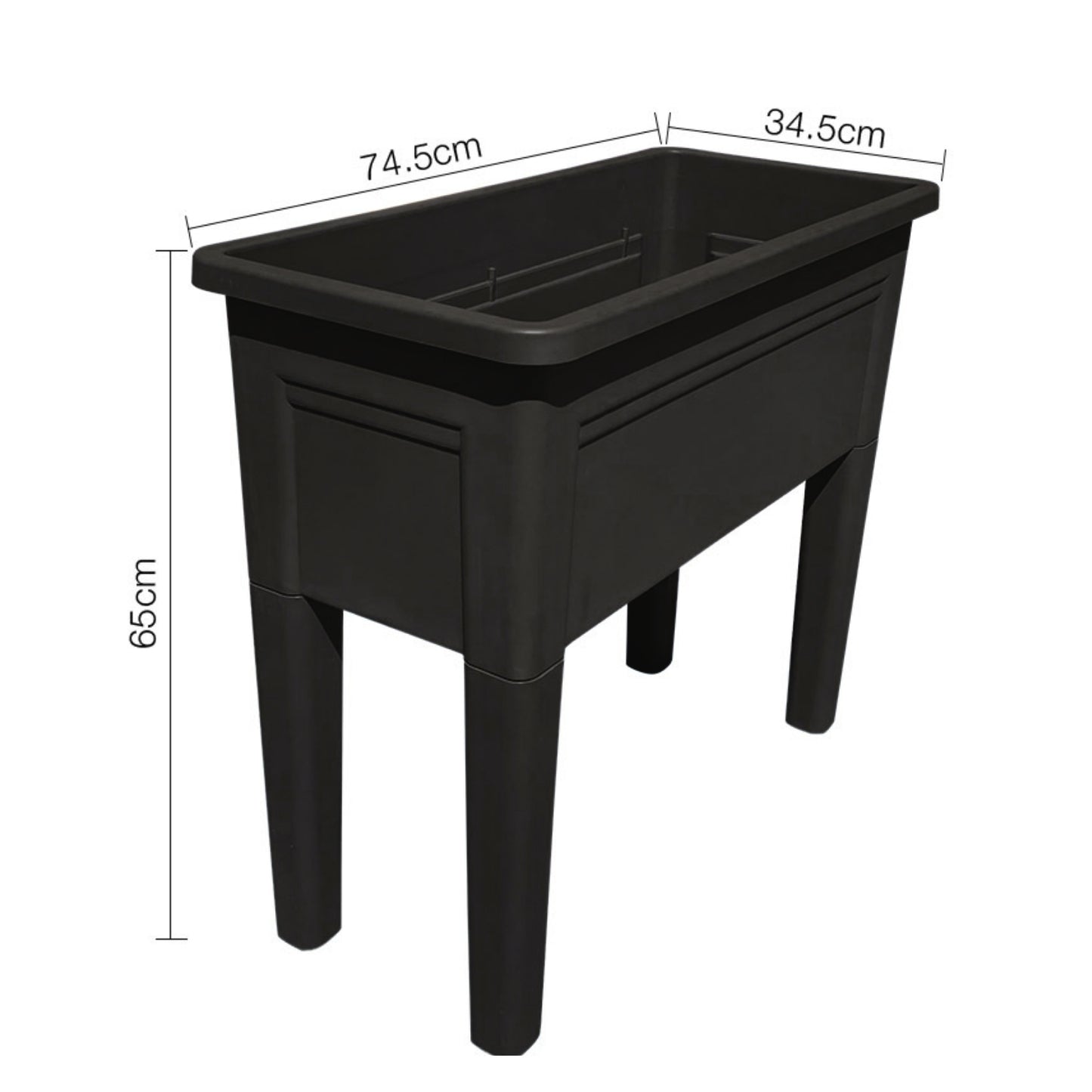 Jardinera Elevada Macetero Para Huerto Con Patas Negro