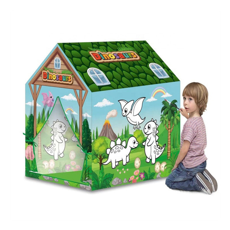 Carpa Infantil Creativa Para Pintar Casita Juegos T-REX