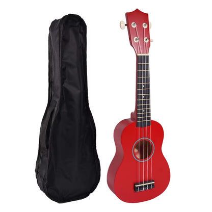 Ukelele 21". Incluye Funda. Color Rojo
