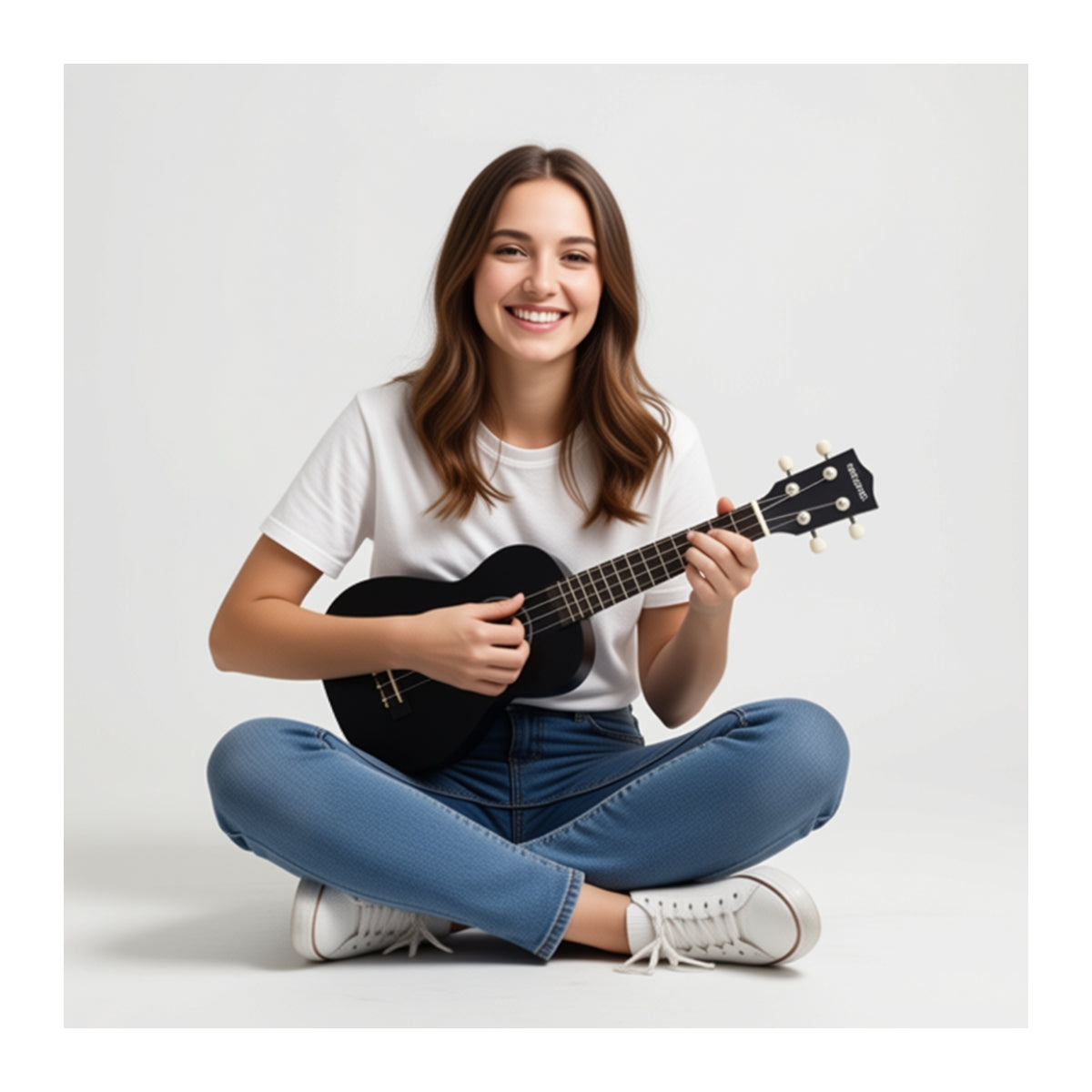Ukelele 21". Incluye Funda. Color Negro