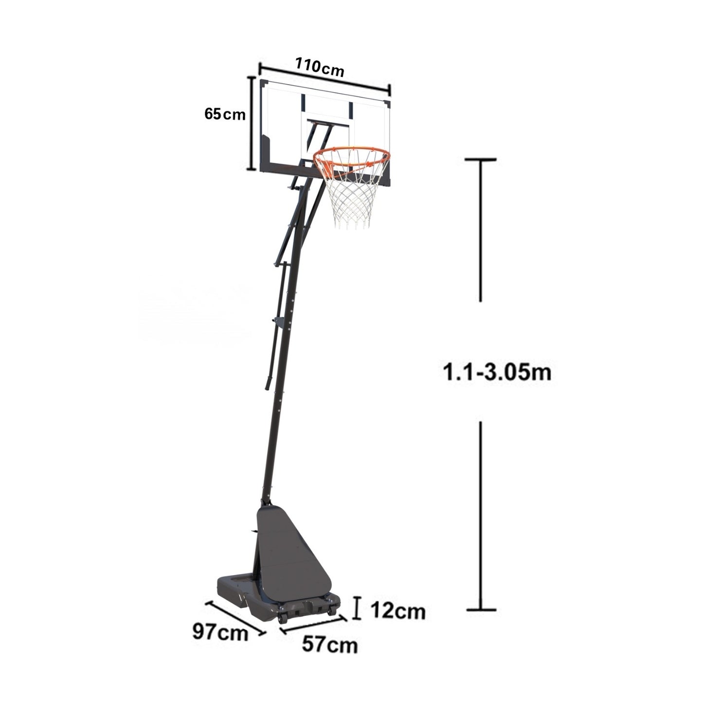 Aro Basketball Altura Regulable Básquetbol Portátil