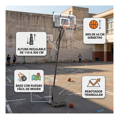 Aro Basketball Altura Regulable Básquetbol Portátil